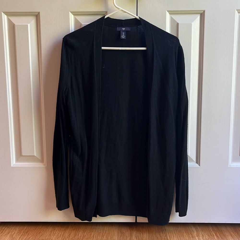 Black open cardigan, women’s small